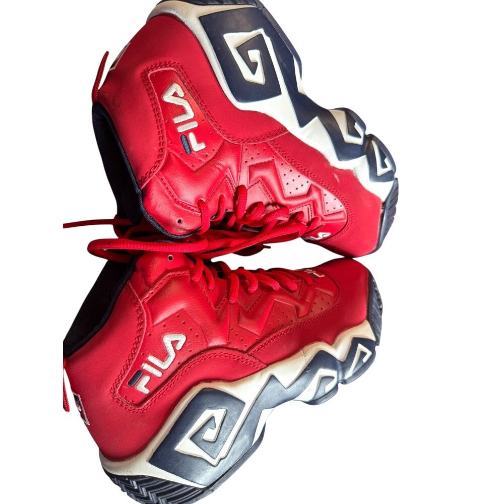 Fila MB Boy's Red & Navy Retro High-Top Basketball Shoes Sz 5.5 NWOB